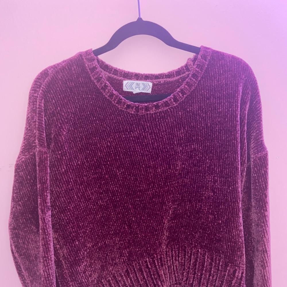 Maroon velvet sweater